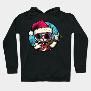 punk rock christmas cat Hoodie